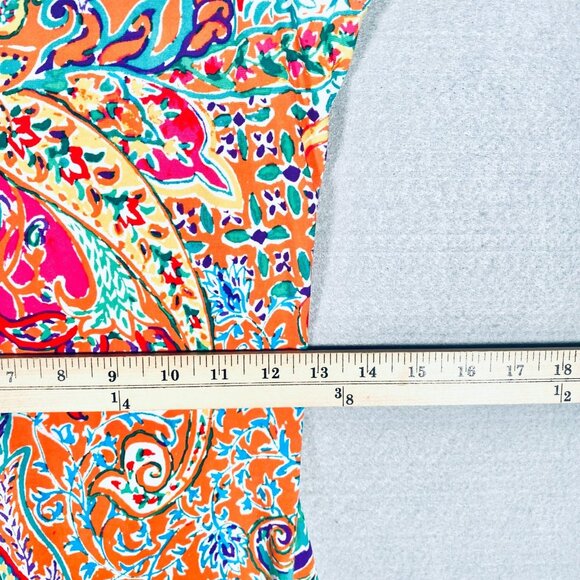 Lauren Ralph Lauren Dress Womens M Pink Paisley Faux Wrap Midi Resort - Picture 8 of 11